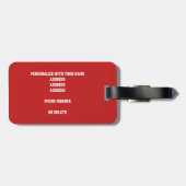 Het rode witte volleybalteam van het meisje kleure bagagelabel (Achterkant horizontaal)