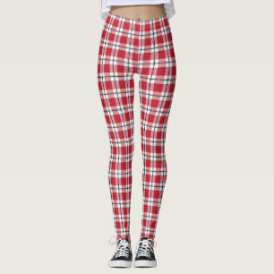 Het rode Witte & Zwarte Vintage Patroon van het Leggings