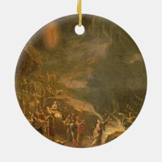 Het rode Zee oversteken Keramisch Ornament (Achterkant)