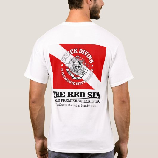 Het rode Zee (wreckduiken) T-shirt (Achterkant)