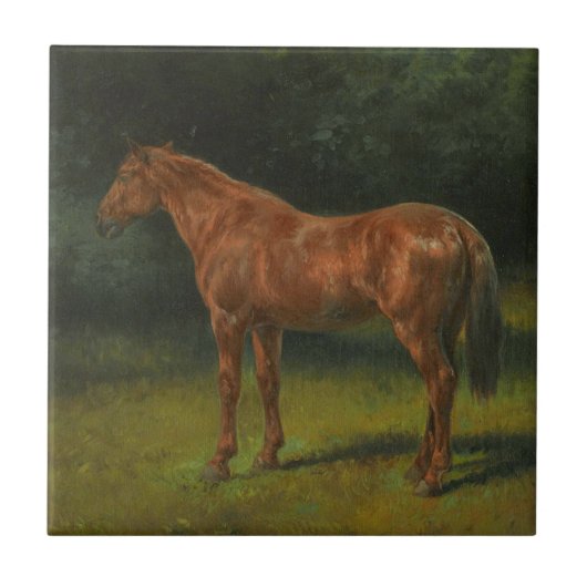 Het Rode Zorrel Paard (door Rosa Bonheur) Tegeltje (Voorkant)