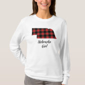 Het rode Zwarte Meisje van Nebraska van de Plaid T-shirt (Voorkant)