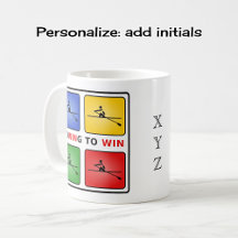 Het roeien om vier kleuren gepersonaliseerde initi