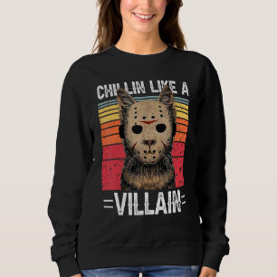 Het roepen als een Villain Style Cat Retro Scary H Trui