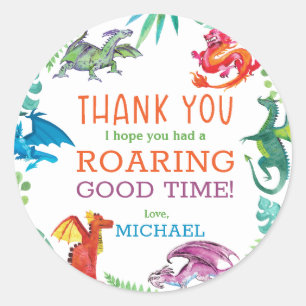 Het roepen van alle dragons verjaardagspartij ronde sticker