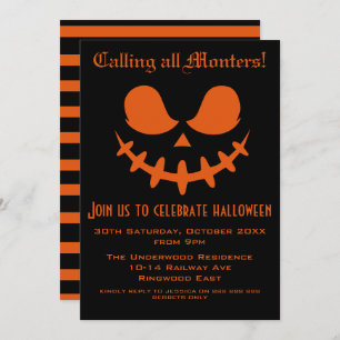 HET ROEPEN VAN ALLE MONSTERS HALLOWEEN PARTIJ KAART