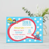 Het roepen van Alle Superhelden Uitnodiging van de (Staand voorkant)