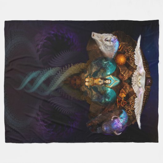 Het roepen van de spirietdieren vult een griebleek fleece deken (Voorkant (Horizontaal))