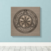 Het roer van ontzag bruin leer en goud canvas afdruk (Insitu (Houten vloer))