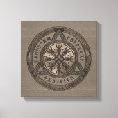 Het roer van ontzag bruin leer en goud canvas afdruk (Voorkant)