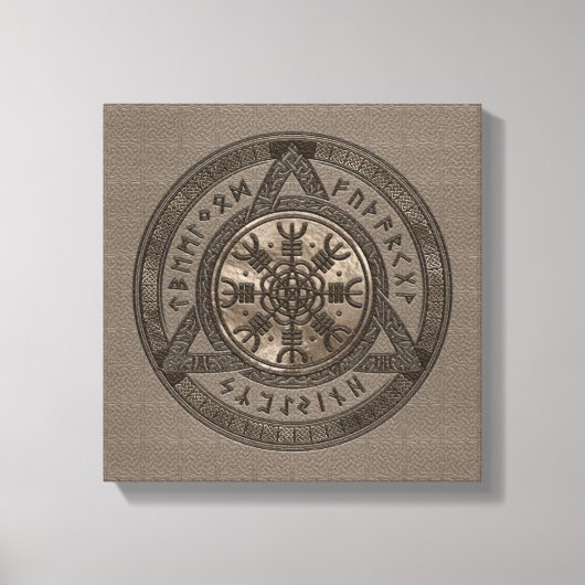 Het roer van ontzag bruin leer en goud canvas afdruk (Voorkant)