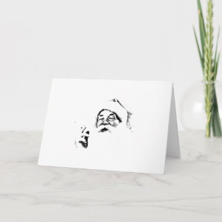 Het roken Kerstman. Vintage Kerstman die een Feestdagen Kaart