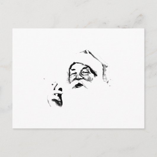 Het roken Kerstman. Vintage Kerstman die een Feestdagenkaart (Voorkant)