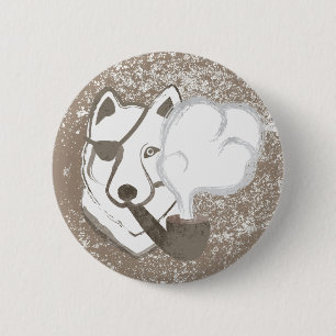 Het roken Wolf Ronde Button 5,7 Cm