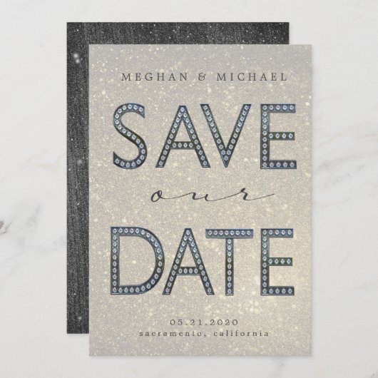 het rollen zilveren letters fabulair sparen de Dat Kaart (Voorkant / Achterkant)