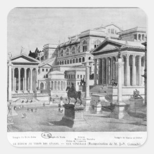 Het Roman Forum of Antiquita Vierkante Sticker
