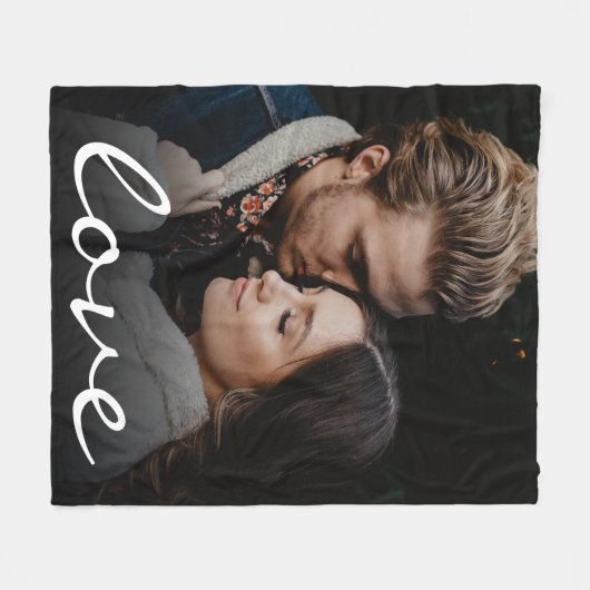 Het Romantische Aangepaste Manuscript van de Foto Fleece Deken (Voorkant (Horizontaal))