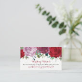 Het Romantische Collectie van het Floral Wedding Informatiekaartje (Staand voorkant)