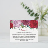 Het Romantische Collectie van het Floral Wedding Informatiekaartje (Staand voorkant)