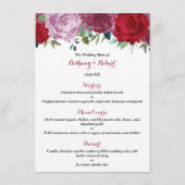 Het Romantische Collectie van het Floral Wedding Menu (Voorkant)