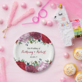 Het Romantische Collectie van het Floral Wedding Papieren Bordje (Feest)