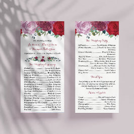 Het Romantische Collectie van het Floral Wedding Programmakaart
