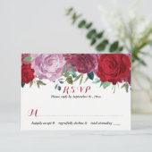 Het Romantische Collectie van het Floral Wedding RSVP Kaartje (Staand voorkant)