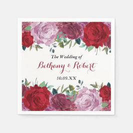 Het Romantische Collectie van het Floral Wedding Servetten