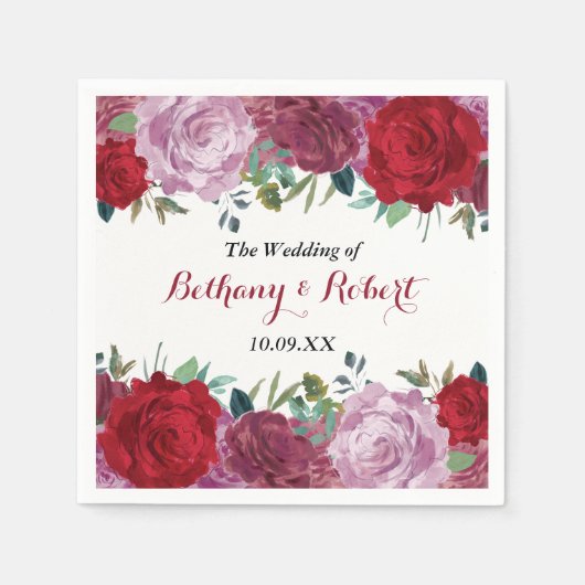 Het Romantische Collectie van het Floral Wedding Servetten (Voorkant)