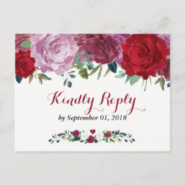Het Romantische Collectie van het Floral Wedding Uitnodiging Briefkaart