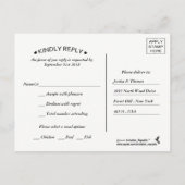 Het Romantische Collectie van het Floral Wedding Uitnodiging Briefkaart (Achterkant)