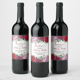 Het Romantische Collectie van het Floral Wedding Wijn Etiket