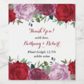 Het Romantische Collectie van het Floral Wedding Wijn Etiket (Enkel label)