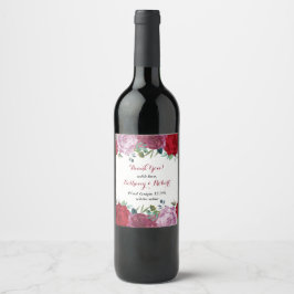 Het Romantische Collectie van het Floral Wedding Wijn Etiket