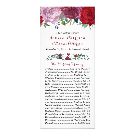 Het romantische Floral Wedding Collectie - Program Reclamekaart (Voorkant)