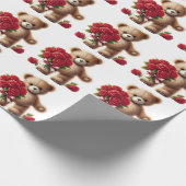 Het romantische gebaar van Teddy Bear Cadeaupapier (Hoek)