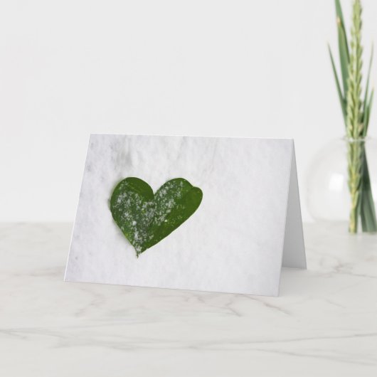 Het Romantische Hart van de Sneeuw van de Winter Kaart (Voorkant)