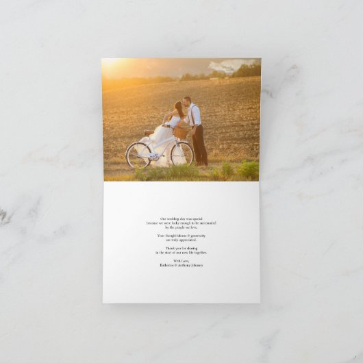 Het romantische Huwelijk van de Foto van het Bedankkaart (Binnen)