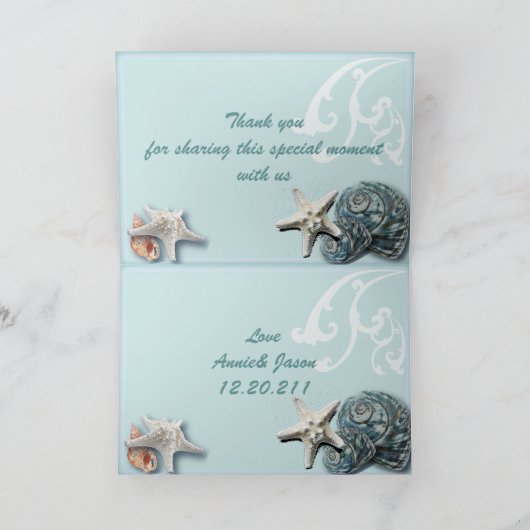 Het romantische Huwelijk van het Strand van de Bedankkaart (Binnen)