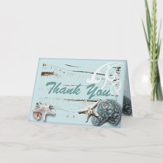 Het romantische Huwelijk van het Strand van de Bedankkaart (Voorkant)