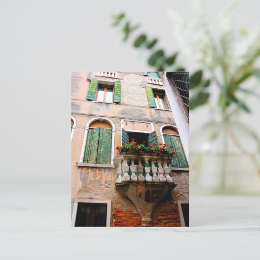 Het romantische Perspectief van het Balkon Briefkaart (Staand voorkant)