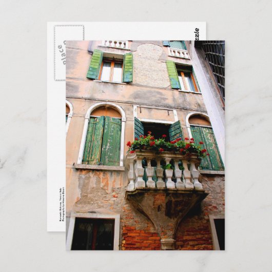 Het romantische Perspectief van het Balkon Briefkaart (Voorkant / Achterkant)