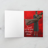 Het romantische Wenskaart van de Vrouw Kaart (Binnen)