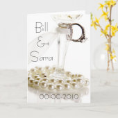 Het romantische Witte Ontwerp van de Parels van Kaart (Gele Bloem)