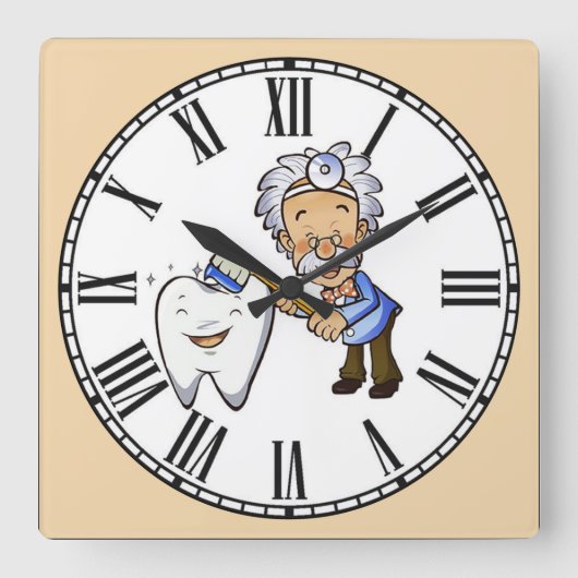 Het Romeinse cijfer van de Dentist Vierkante Klok (Voorkant)