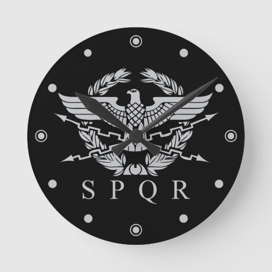 Het Romeinse Embleem van het Rijk - SPQR Ronde Klok (Voorkant)