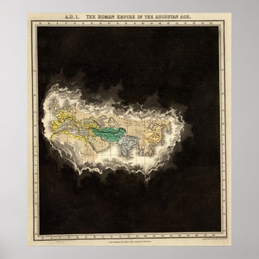 Het Romeinse Rijk in de Augustaanse leeftijd 1 AD Poster (Voorkant)