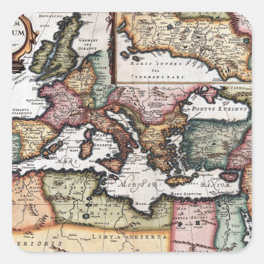 Het Romeinse Rijk Vierkante Sticker (Voorkant)