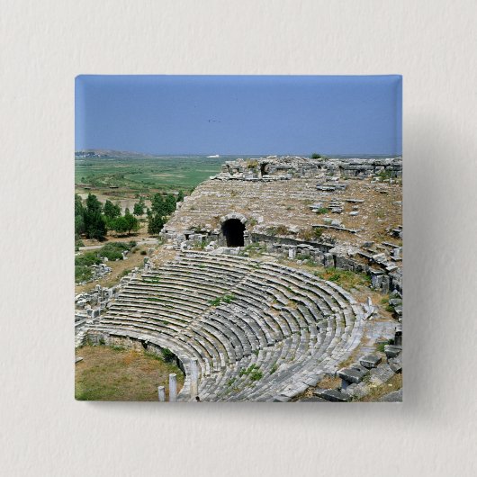 Het Romeinse theater, 1e-2e eeuw AD Vierkante Button 5,1 Cm (Voorkant)