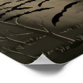 Het ronddraaien van de volle maan slaat  Halloween Poster (Hoek)